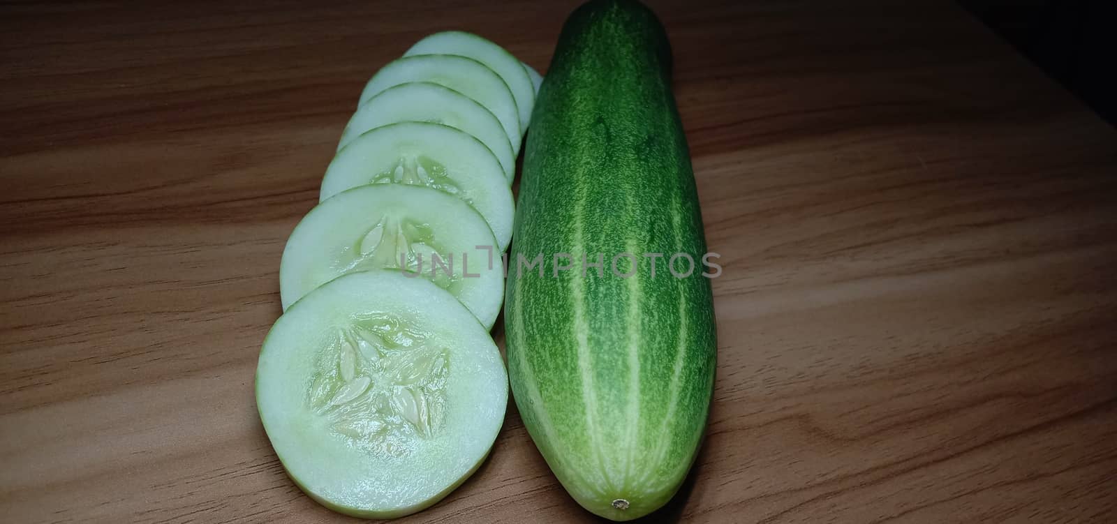 testy and healthy fresh cucumber closeup