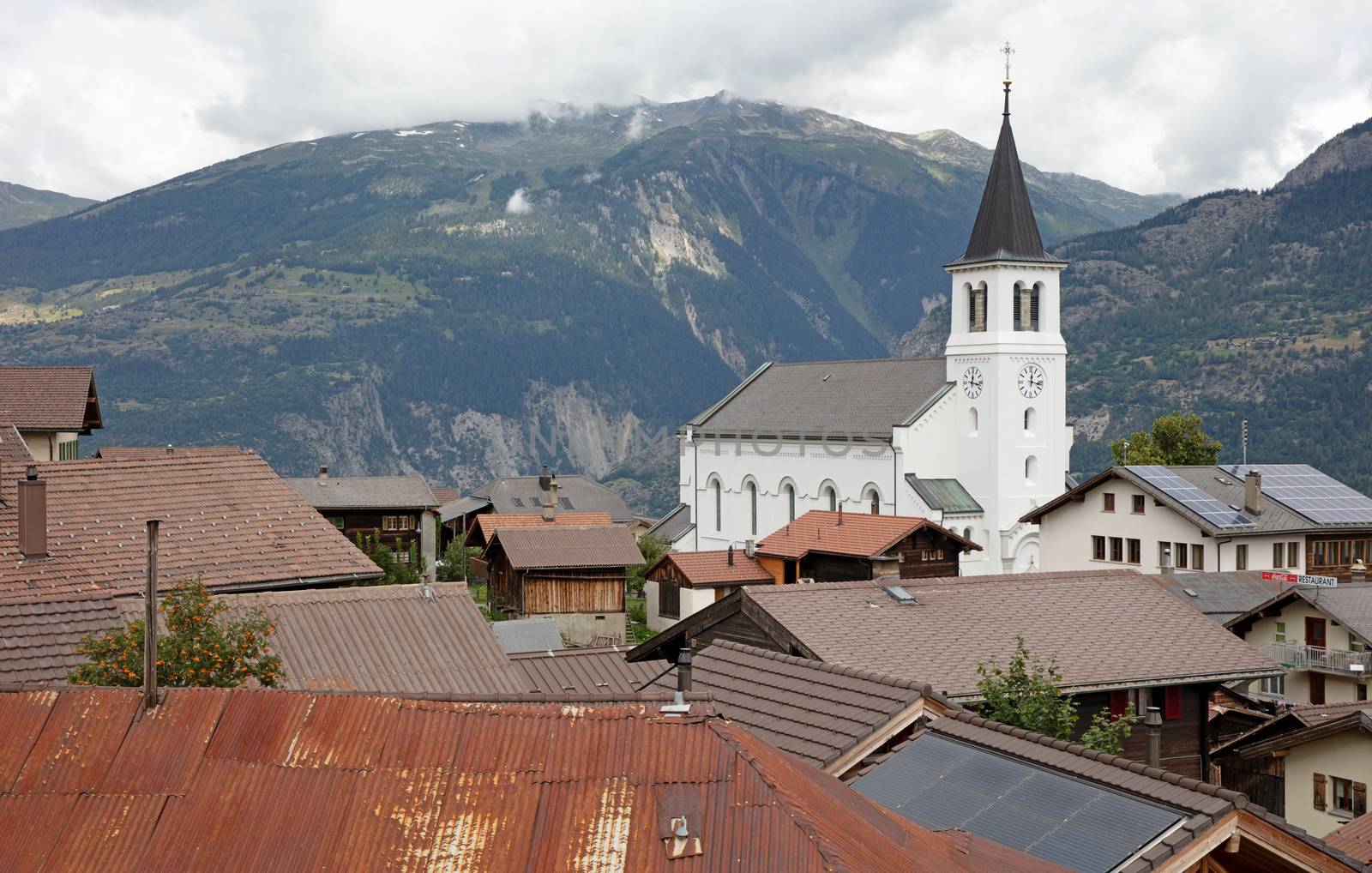 Eisscholl, Switzerland on july 17, 2020: The restored church of  by michaklootwijk