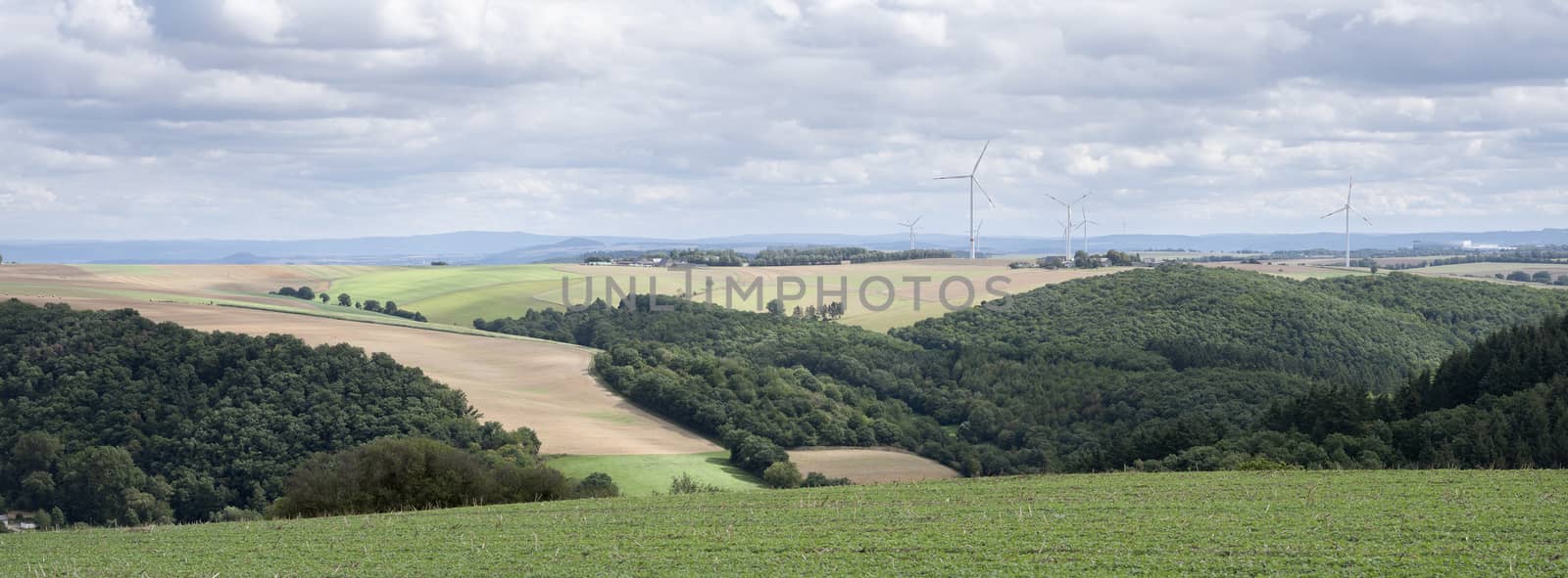 fields and wiind turbines in german eifel by ahavelaar
