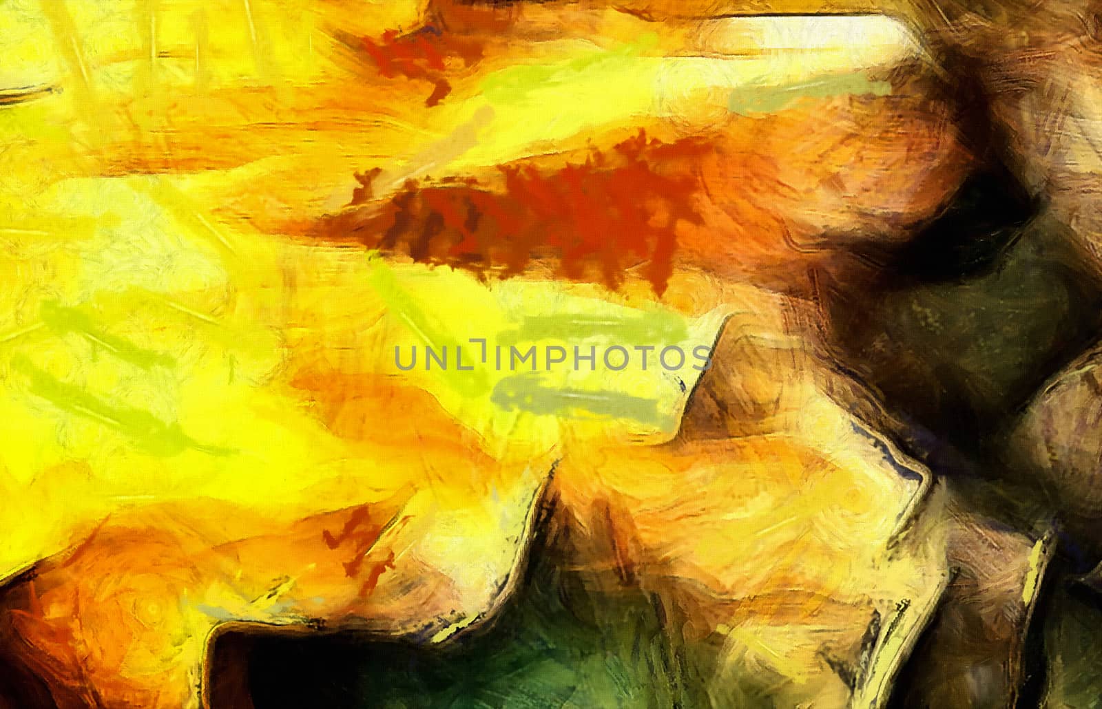 Vivid Abstract Oil Painting. 3D rendering