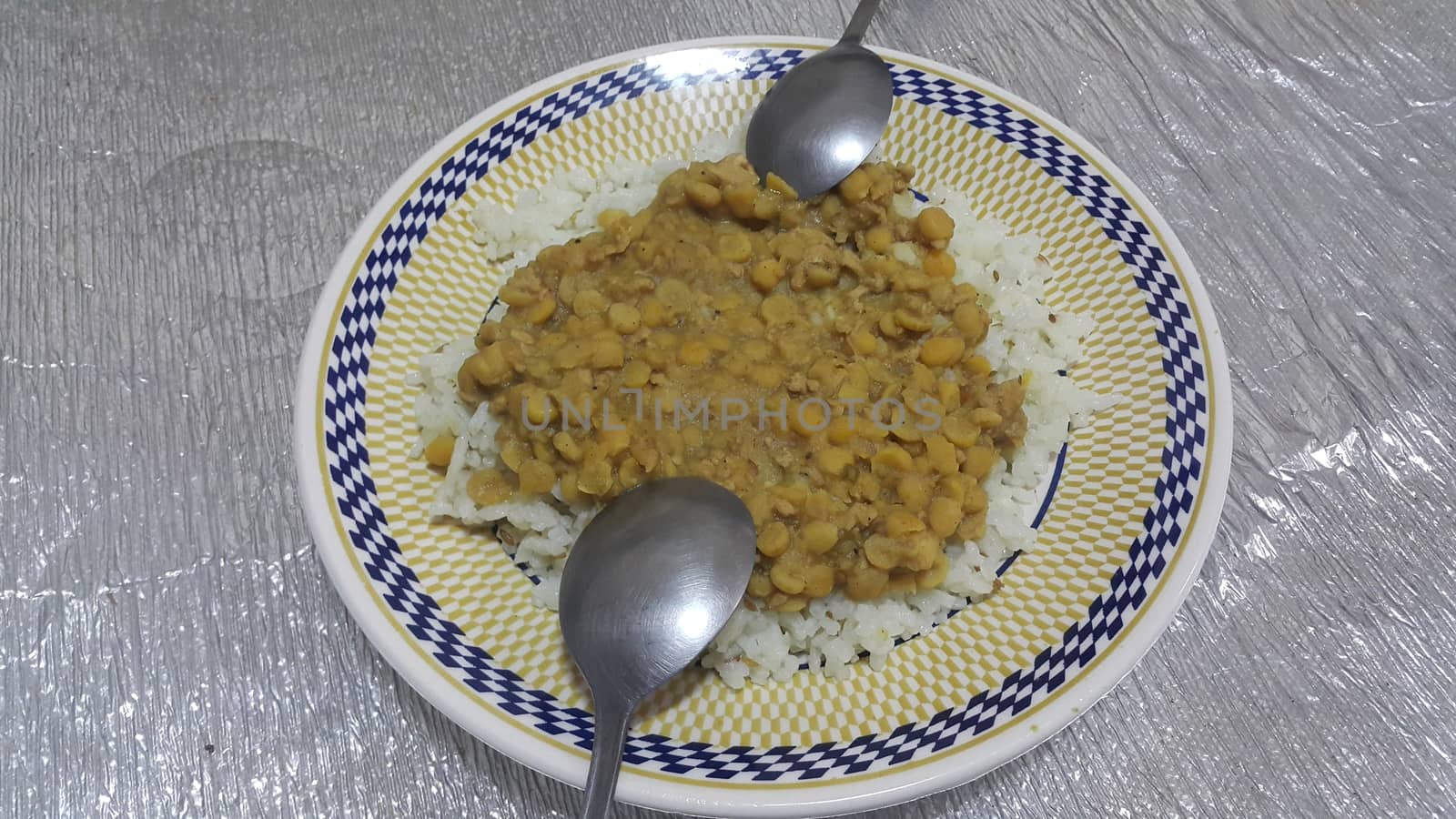 A closeup view: Traditional Asian home made spicy lentil or daal dish