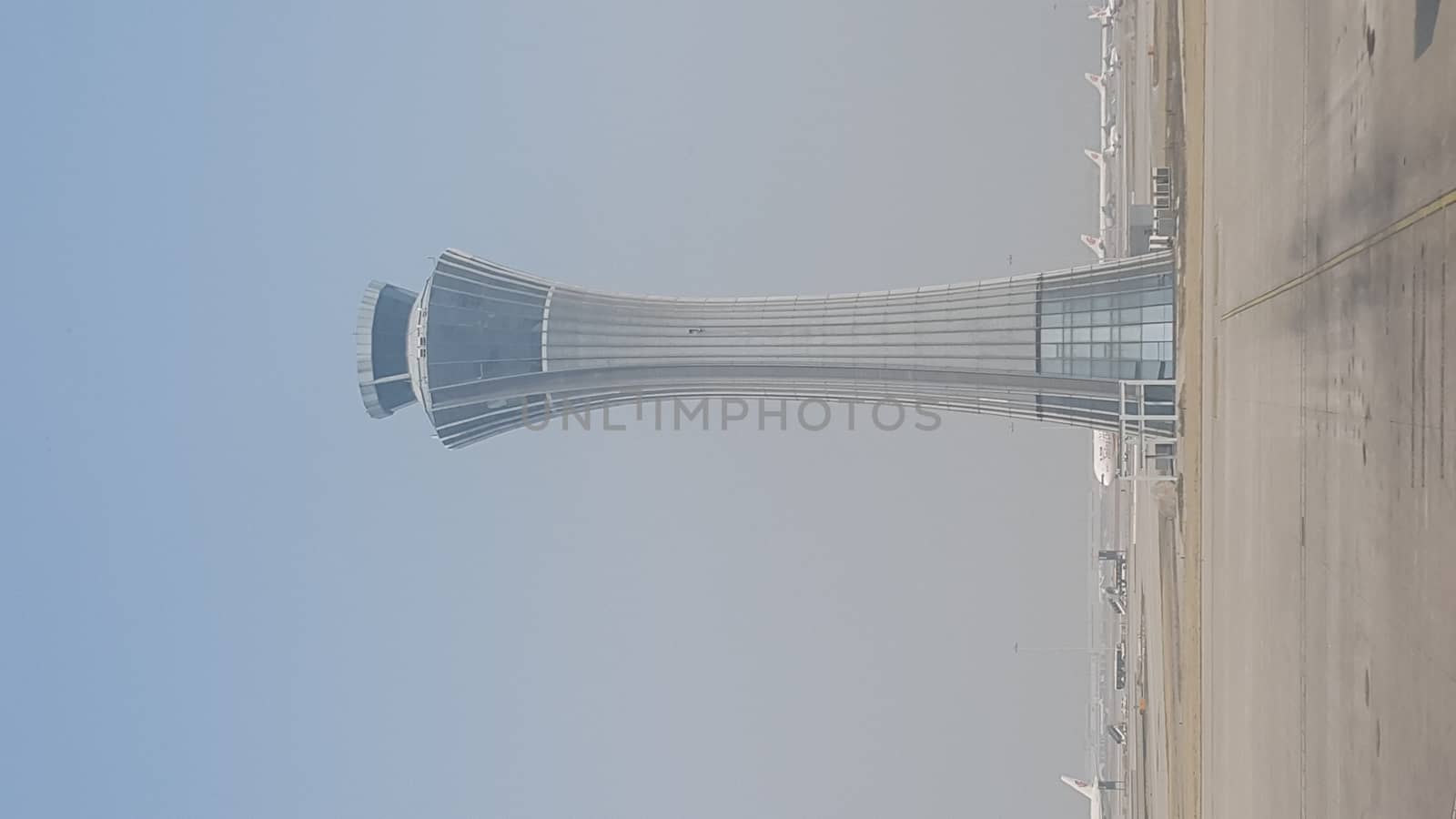 Beijing, China - Apr 23, 2019. Control Tower at terminal 3 of Beijing Capital International Airport (PEK), China.