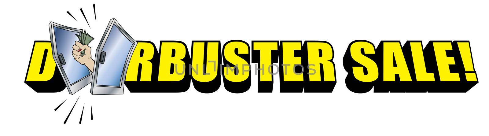 Doorbuster Sale Copy Logo on White Background by illstudio