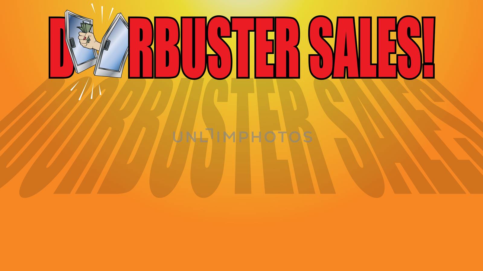 Doorbuster Sale Copy Logo on Orange Background by illstudio