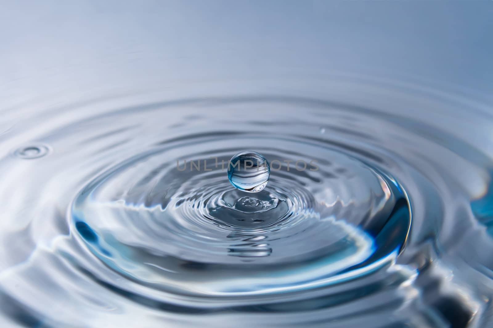 Abstract an outbreak of water. Splash of water close-up. Frozen water drop photographed at high speed.Slow dripping of liquid with air bubbles. Nature backgrounds or Wallpaper.Frozen liquid splashes