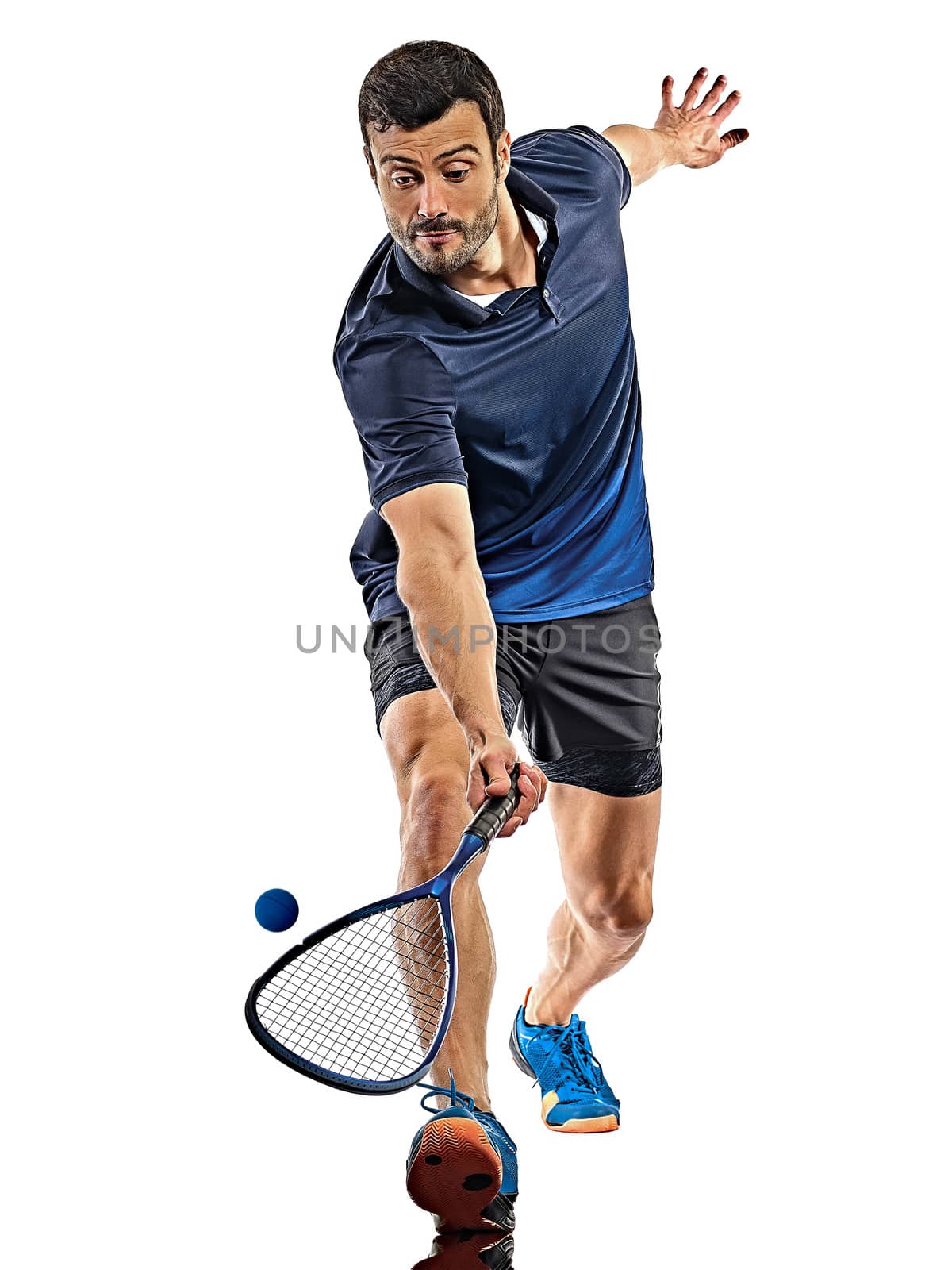 squash player man isolated white background by PIXSTILL