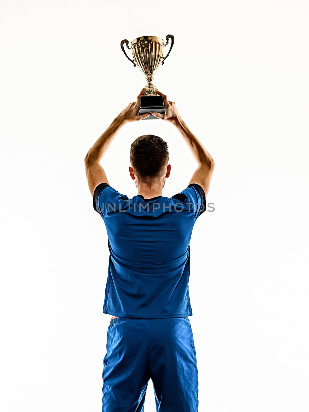 young soccer player man isolated white background standing by PIXSTILL