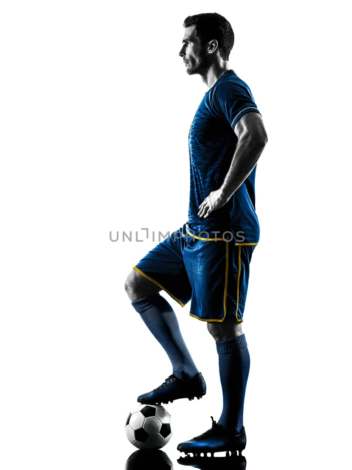 soccer player man silhouette isolated by PIXSTILL