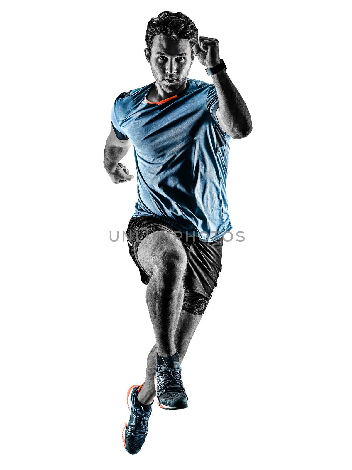runner running jogger jogger young man isolated white background by PIXSTILL