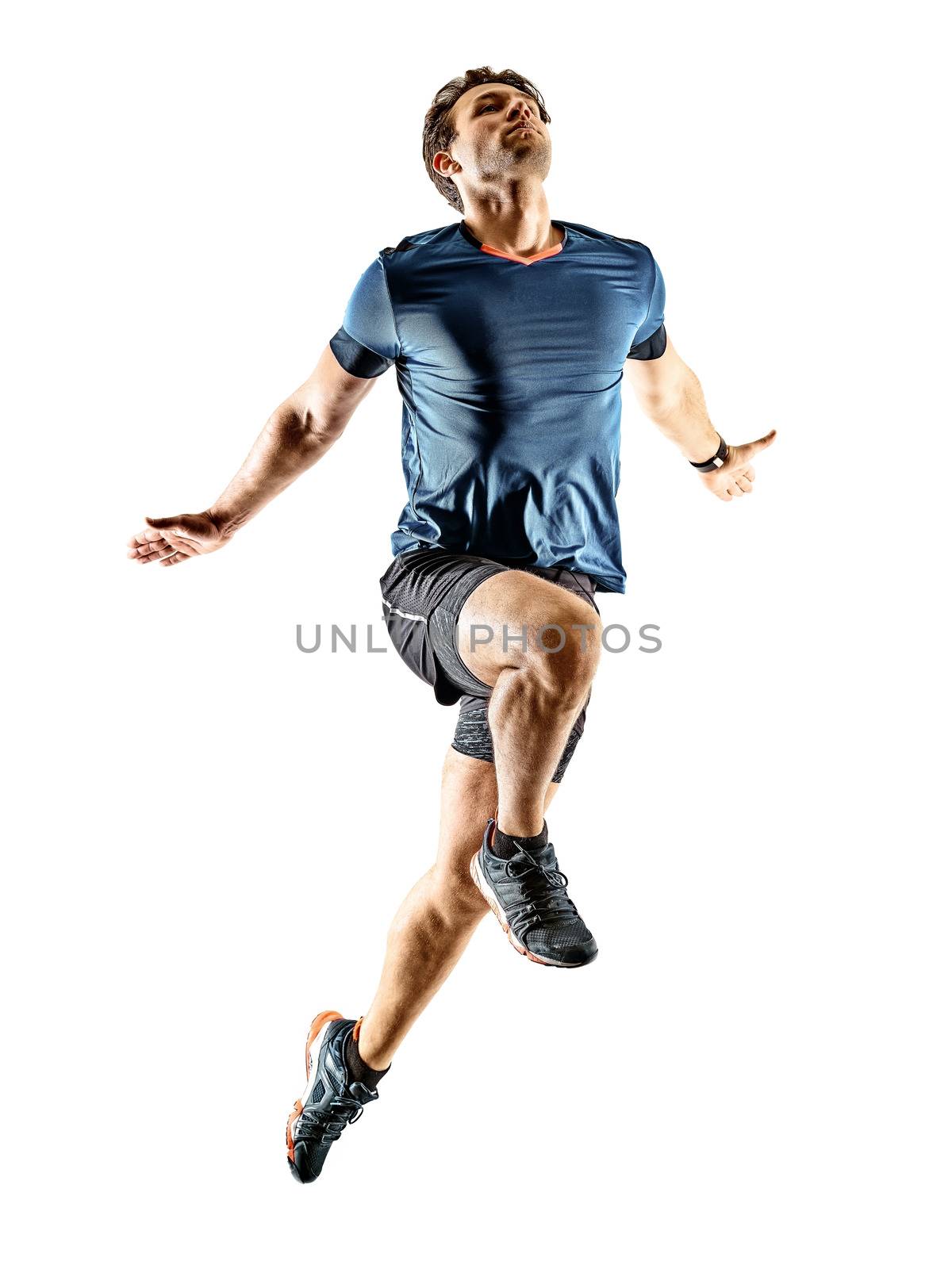 runner running jogger jogger young man isolated white background by PIXSTILL