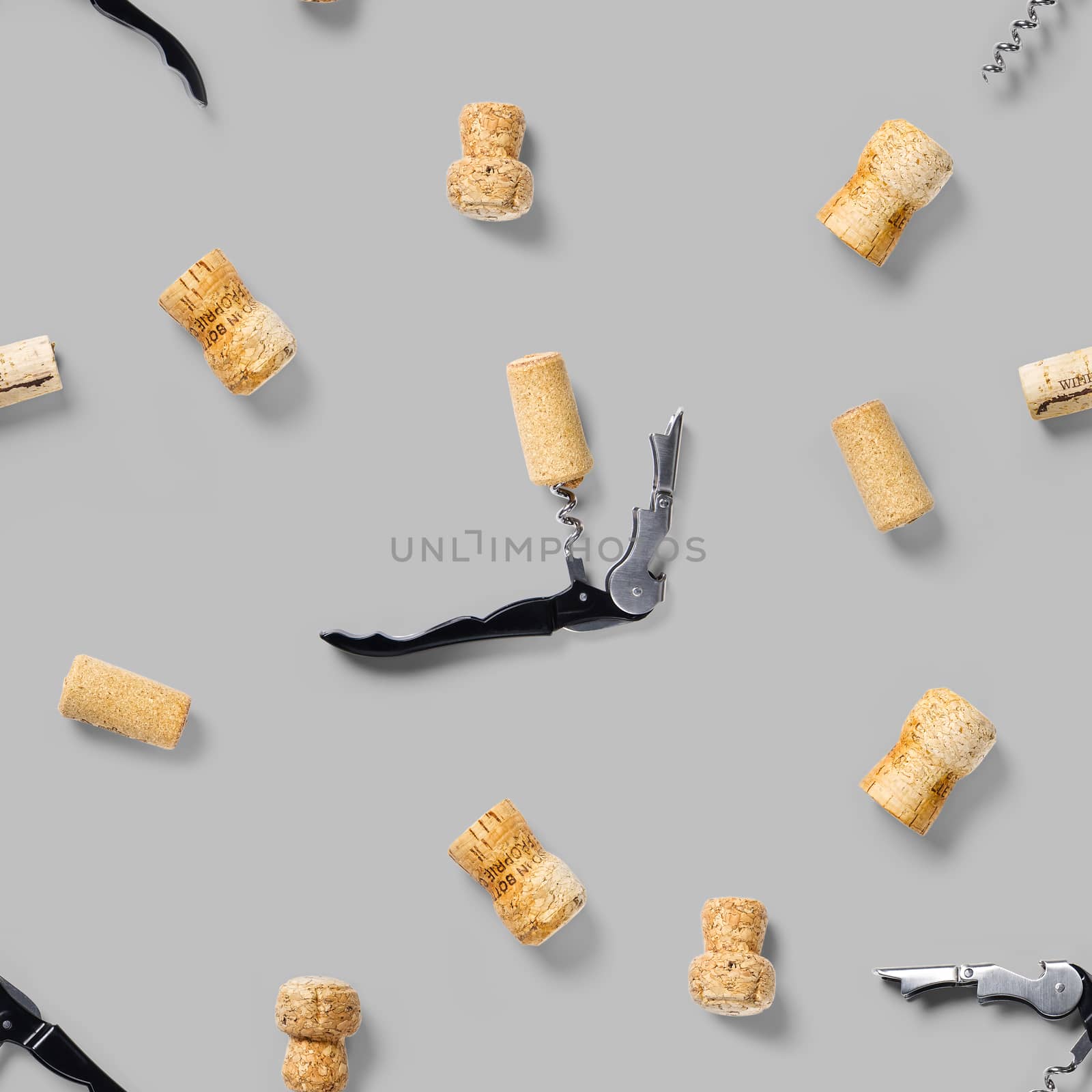 seamless pattern wine corks on a white backlit background. wine seamless pattern with corks and corkscrew for fabric print, paper print, wallpapers, design