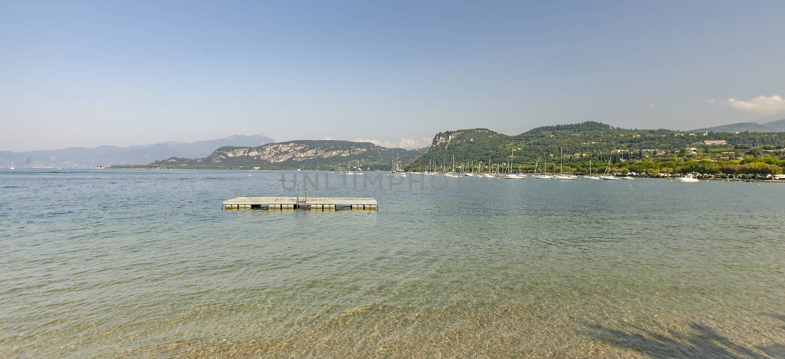 View of the Grada Lake from Bardolino, a famous place in Italy