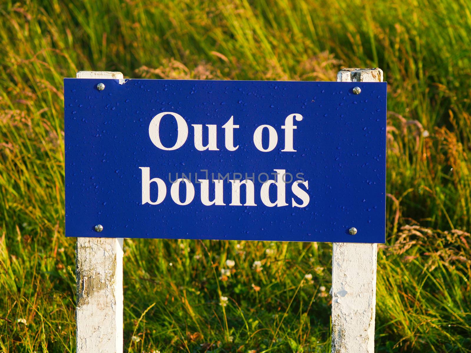 Out of bounds sign on golf course. by brians101