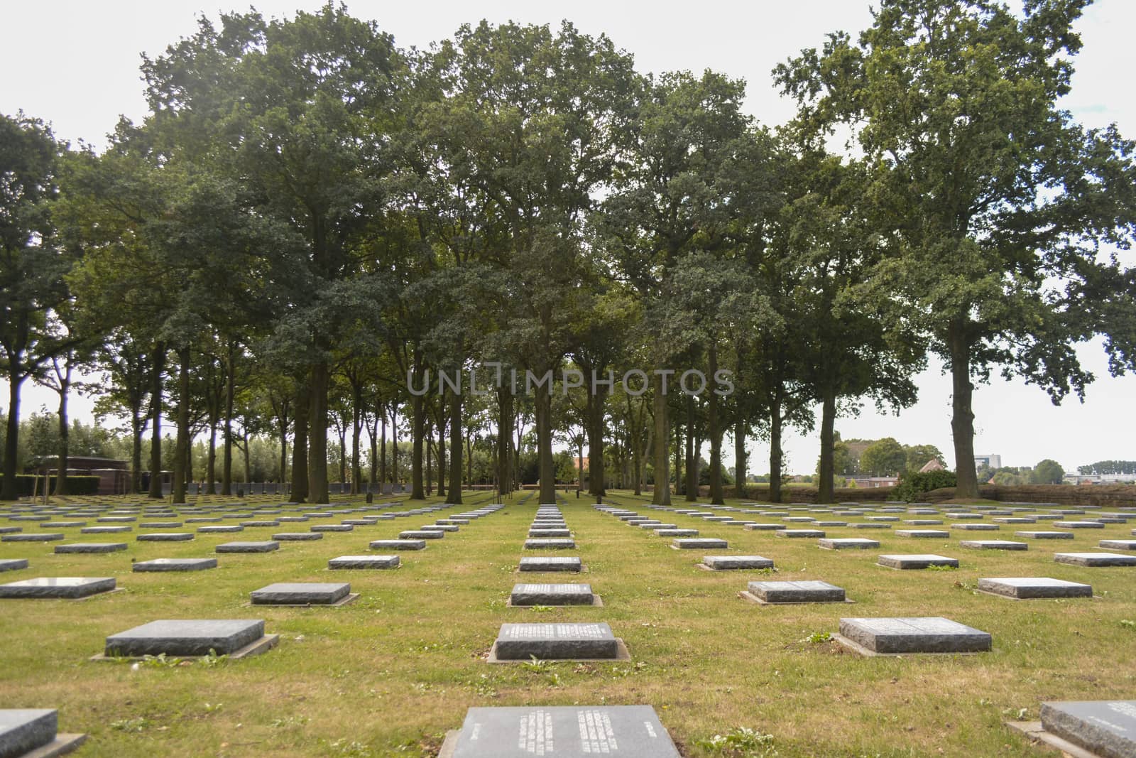 German war cemetery Deutscher Soldatenfriedhof in Langemark, Belgium. WWI military cemetery by kb79