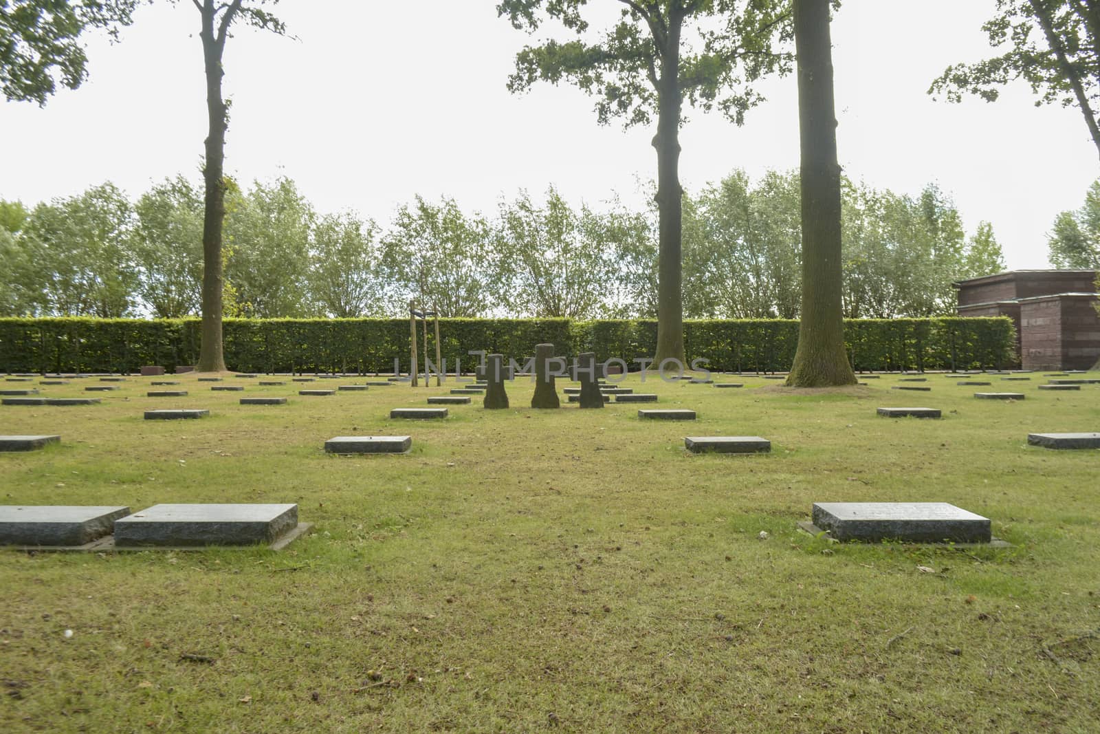 German war cemetery Deutscher Soldatenfriedhof in Langemark, Belgium. WWI military cemetery by kb79