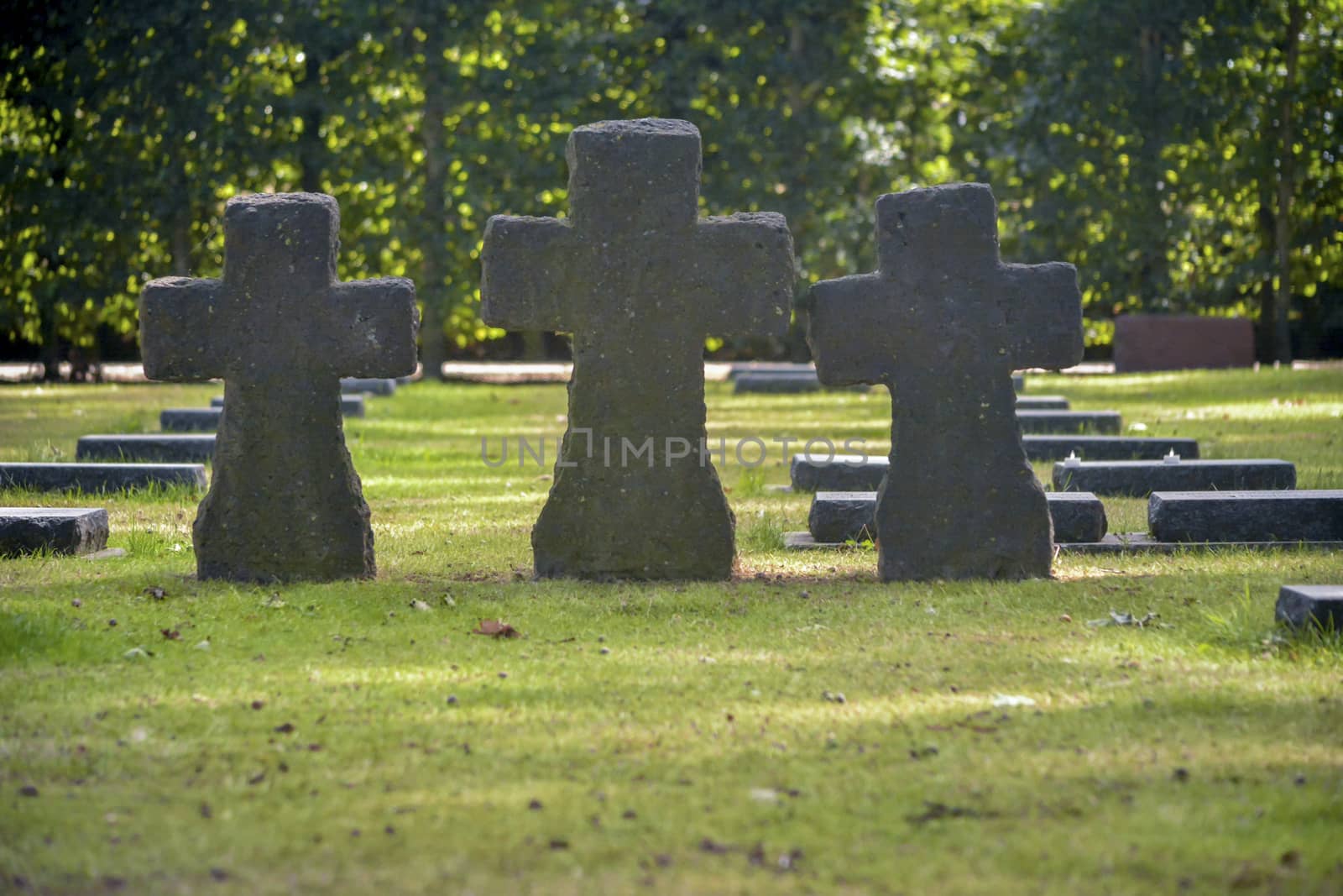 German war cemetery Deutscher Soldatenfriedhof in Langemark, Belgium. WWI military cemetery by kb79