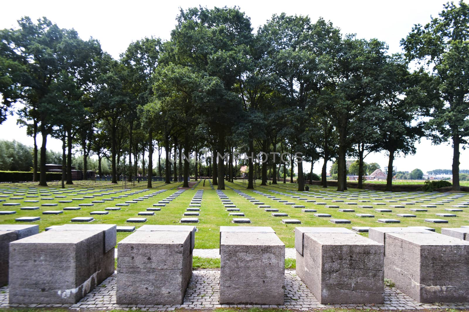 German war cemetery Deutscher Soldatenfriedhof in Langemark, Belgium. WWI military cemetery by kb79