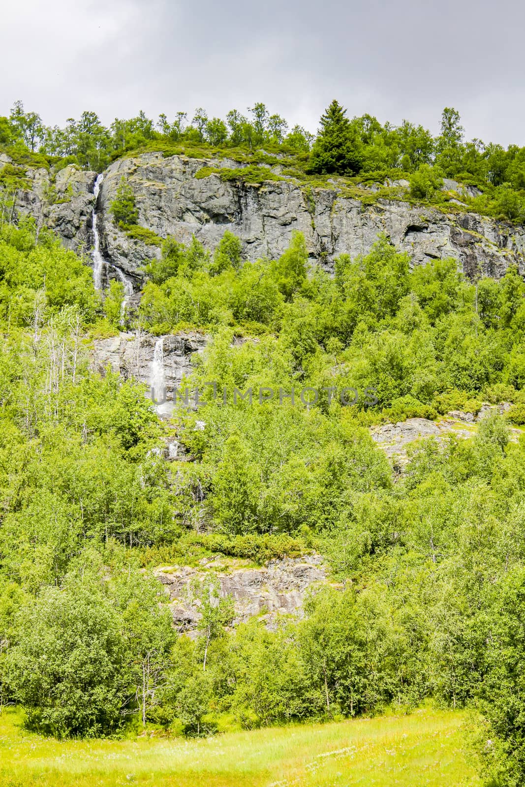 Waterfall in the beautiful place Hemsedal, Norway. by Arkadij