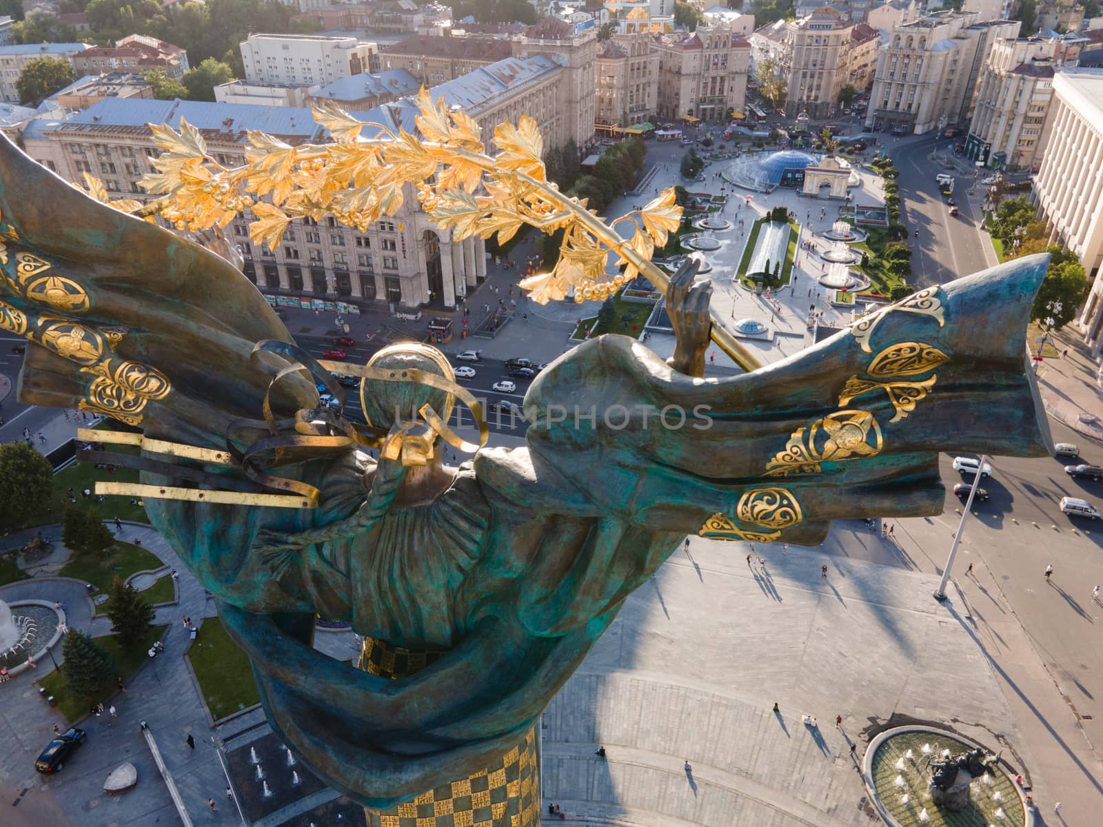 The architecture of Kyiv. Ukraine: Independence Square, Maidan Aerial view