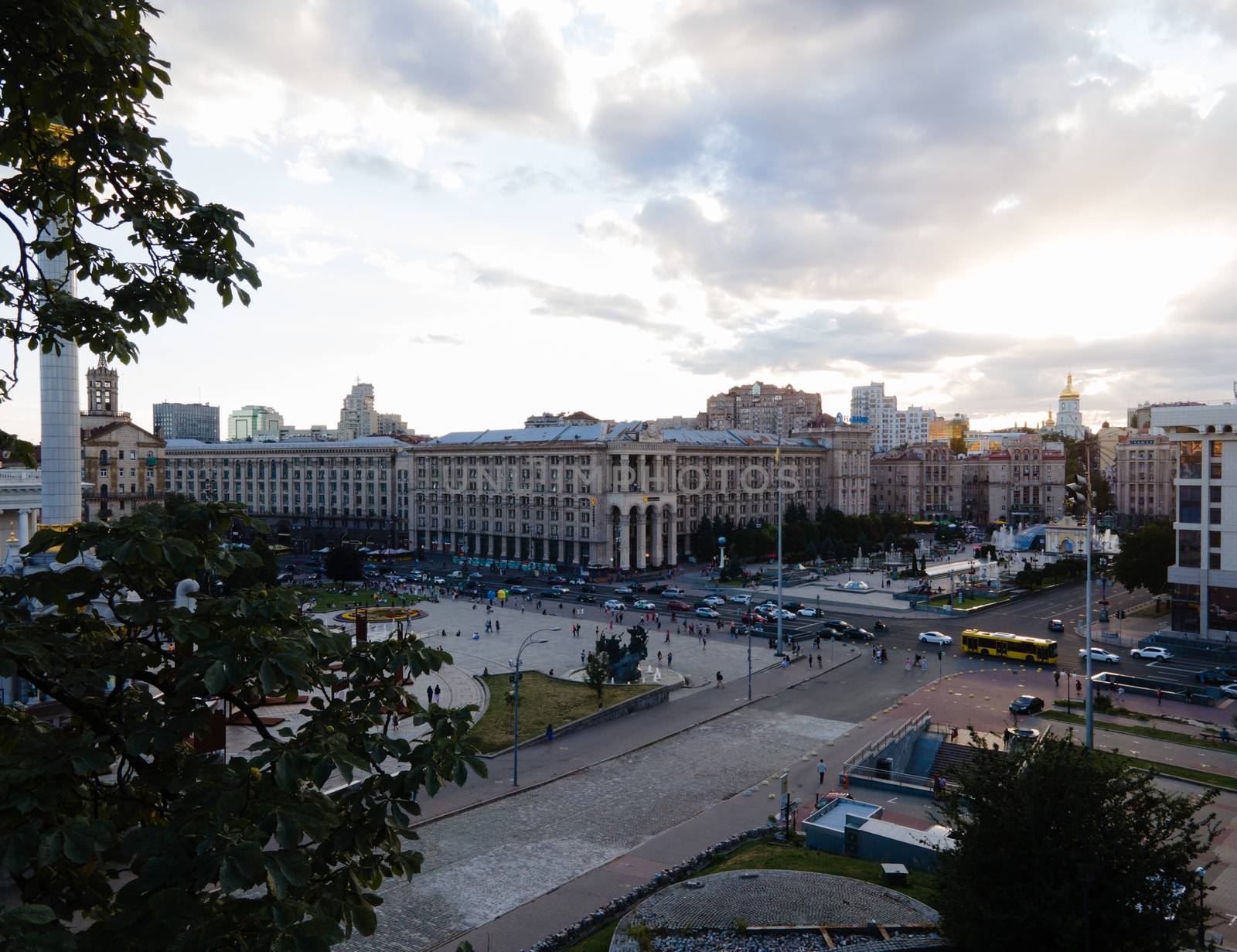 The architecture of Kyiv. Ukraine: Independence Square Maidan