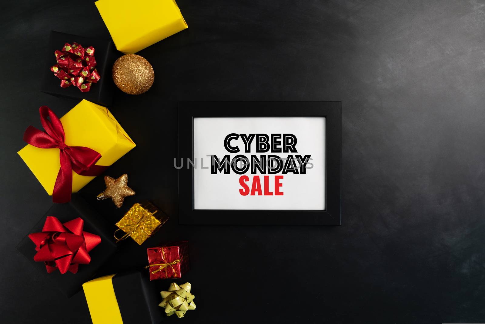 Cyber Monday Sale on photo frame with Christmas gift and decoration