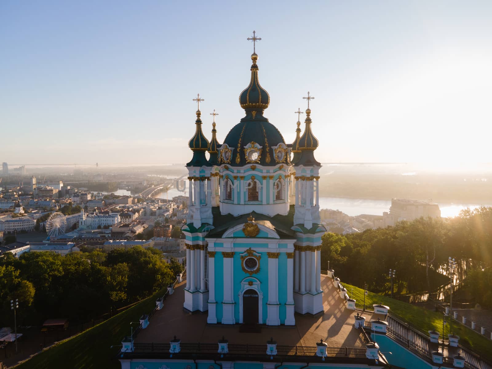 Aerial view of Kyiv St. Andrew's Church.