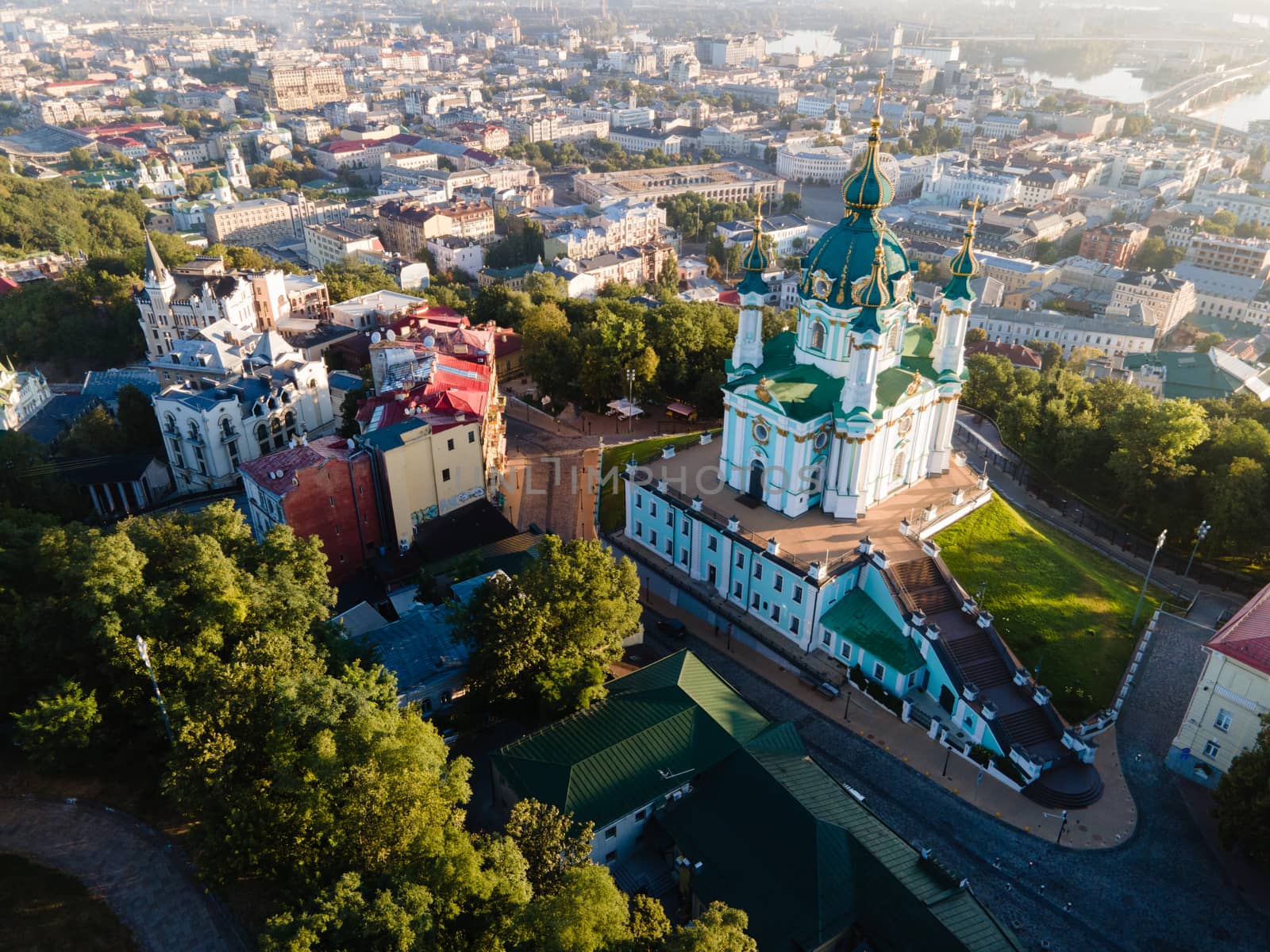 Aerial view of Kyiv St. Andrew's Church.