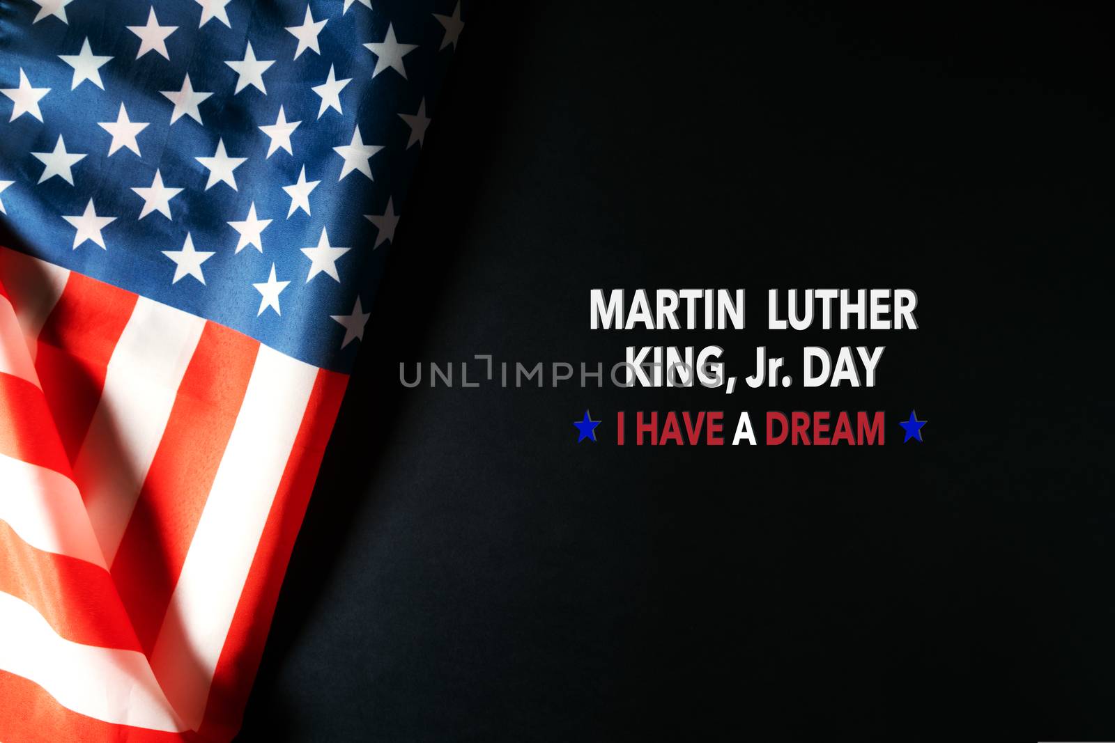 Martin Luther King Day Anniversary - American flag abstract background