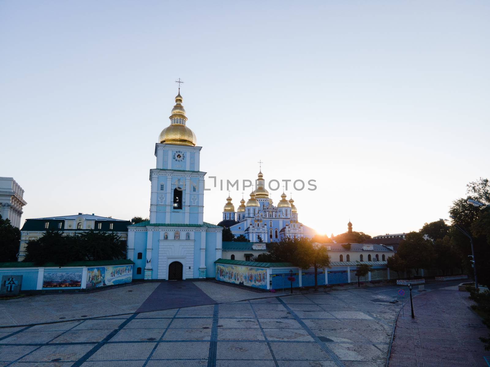 St. Michael's Golden-Domed Monastery in Kyiv, Ukraine. Aerial view.