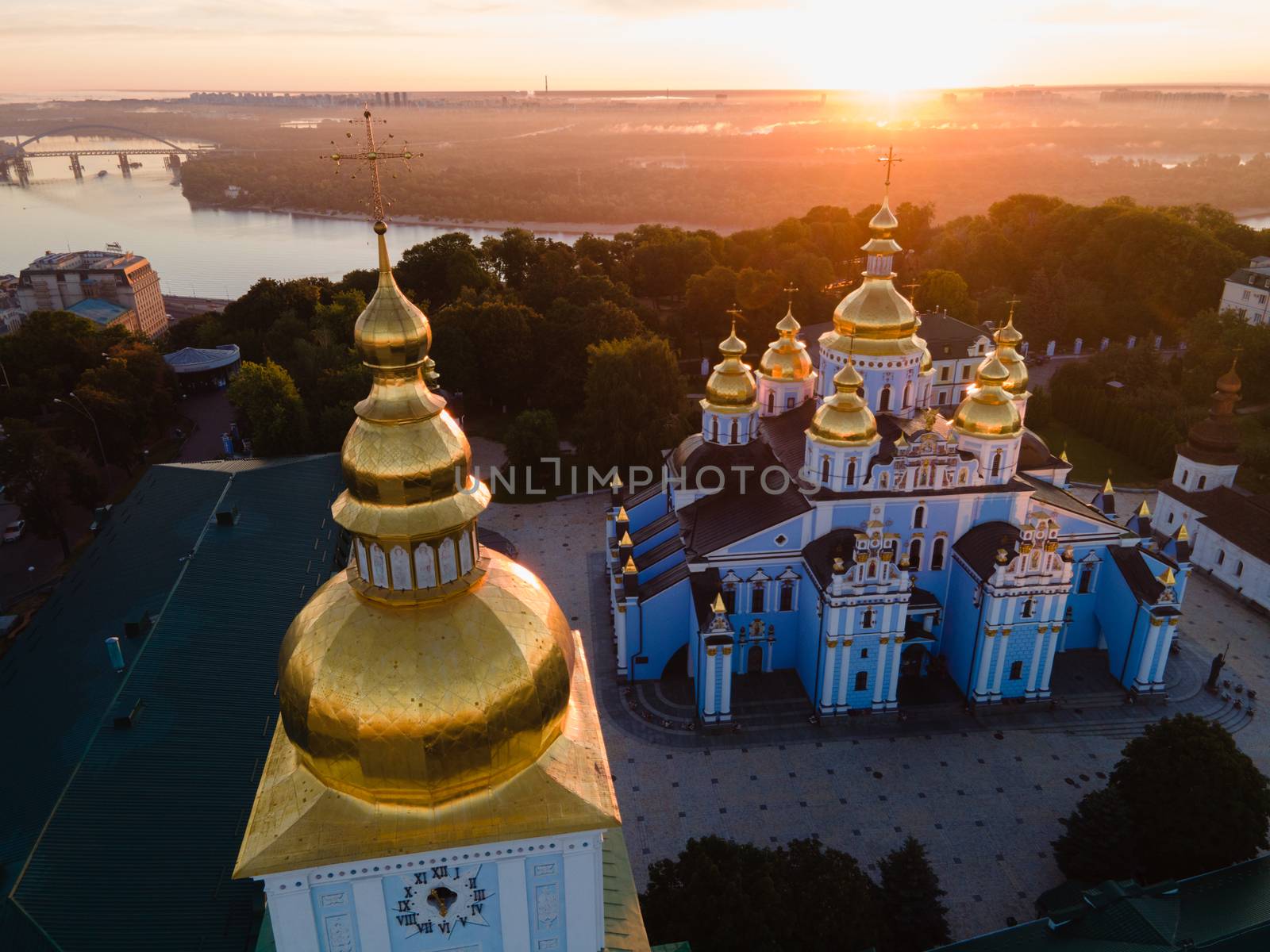 Kyiv, Ukraine aerial view : St. Michael's Golden-Domed Monastery by Mykola_Kondrashev