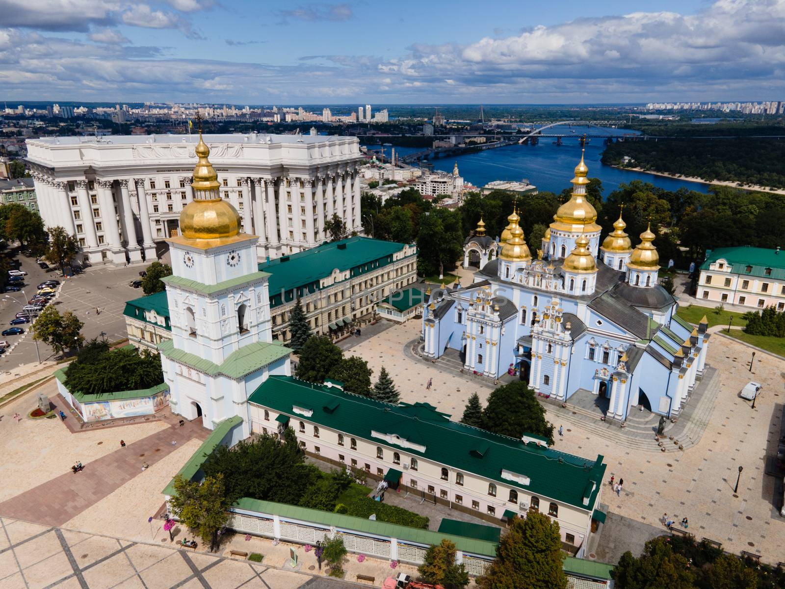 St. Michael's Golden-Domed Monastery in Kyiv, Ukraine. Aerial view by Mykola_Kondrashev