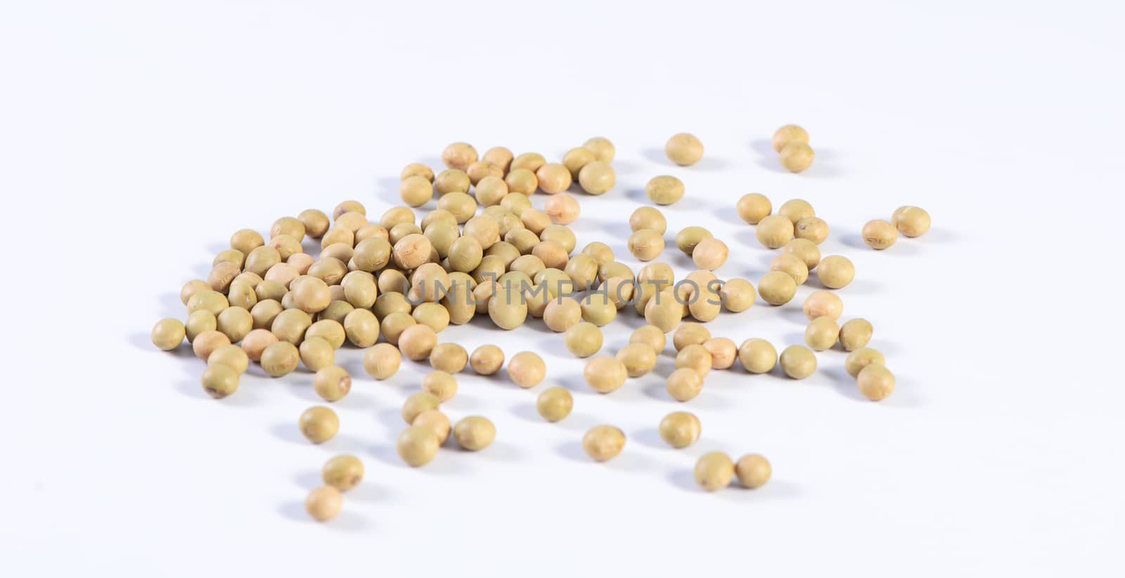 Yellow-green Taiwanese organic non-GMO soybeans, soy beans in a  by ROMIXIMAGE