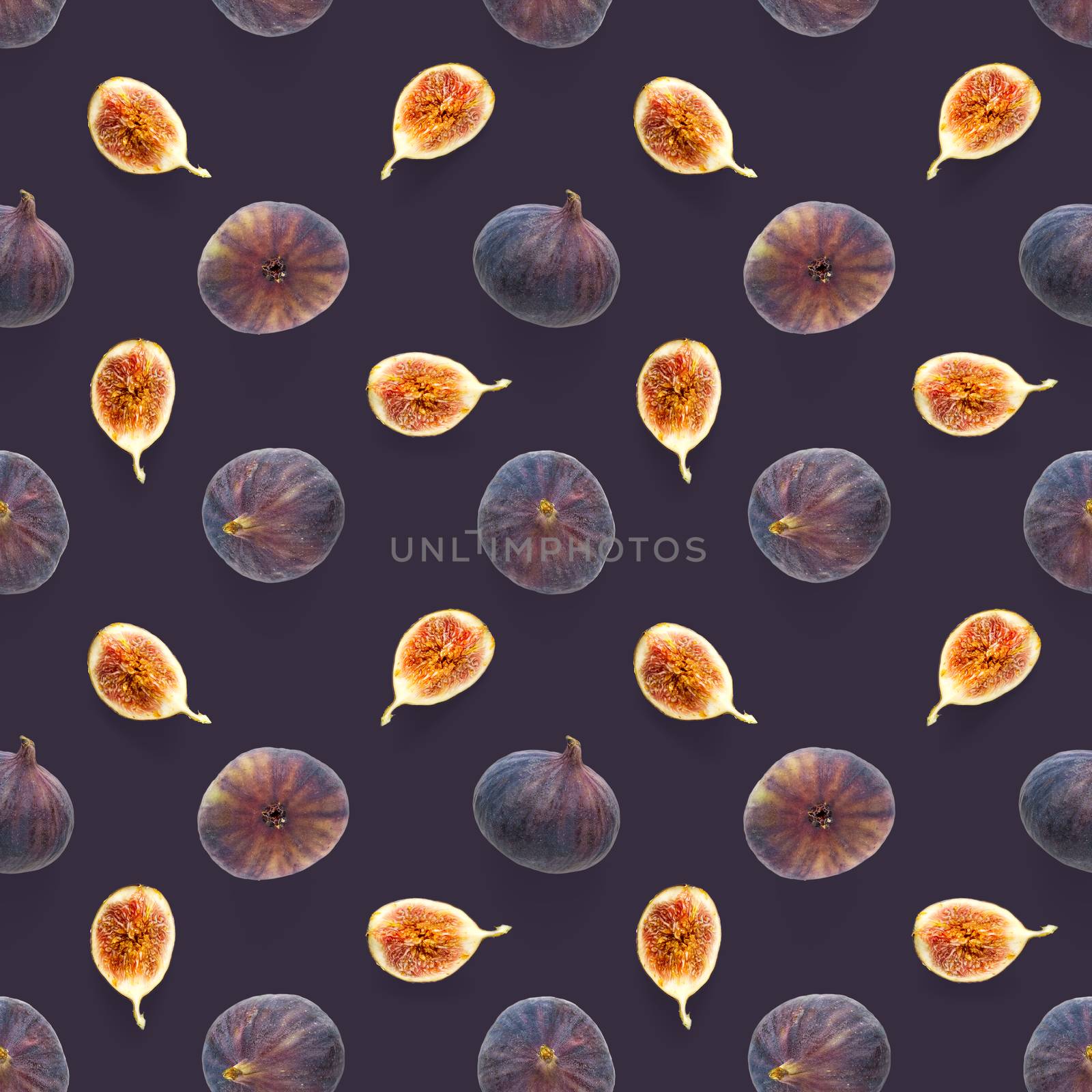 Seamless pattern with ripe figs. Tropical abstract background. Figs on the white background. Seamless pattern for print, textile, wallpapers, design templates.