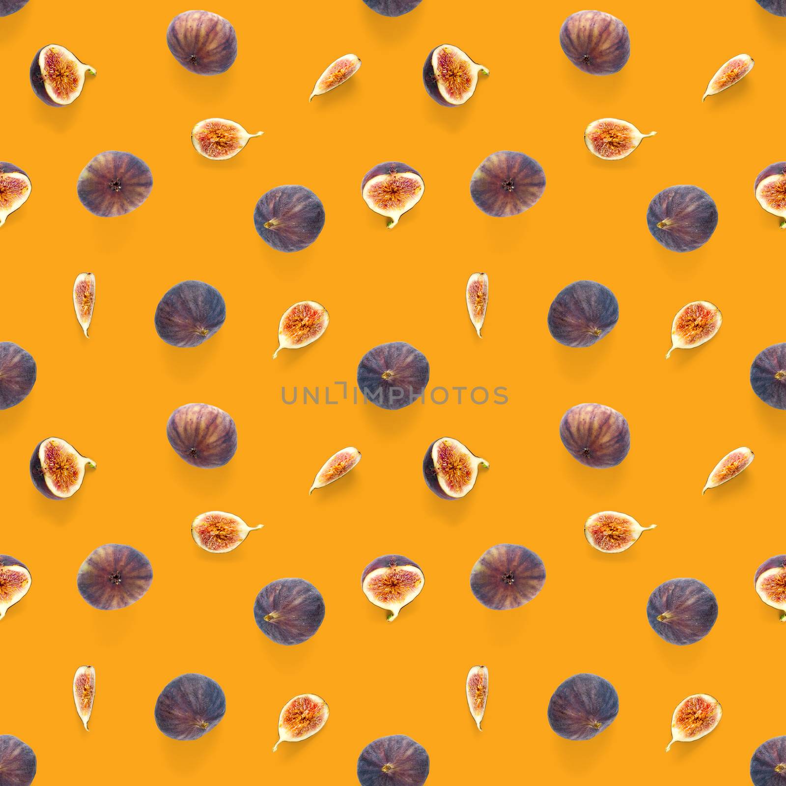 Seamless pattern with ripe figs. Tropical abstract background. Figs on the white background. Seamless pattern for print, textile, wallpapers, design templates.