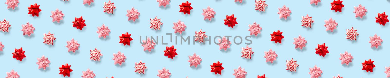 modern christmas background on white backdrop. creative flat lay for christmas time, banners, posters, prints and other creative works. by PhotoTime