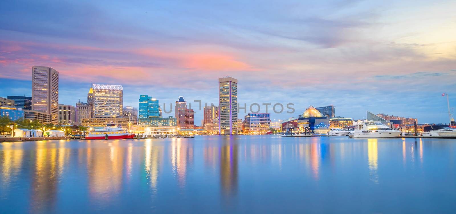 View of Inner Harbor area in downtown Baltimore Maryland USA by f11photo