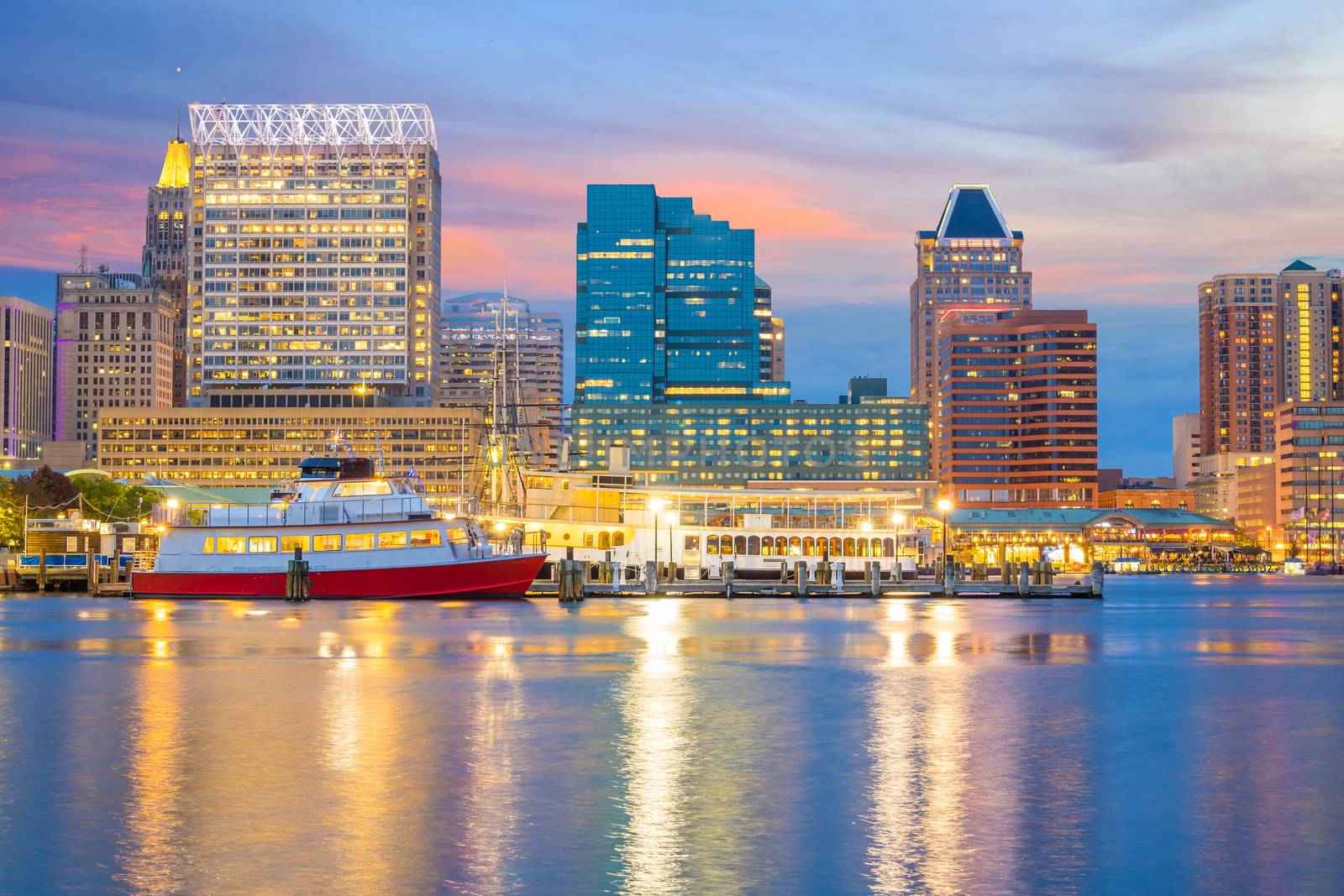 View of Inner Harbor area in downtown Baltimore Maryland USA by f11photo