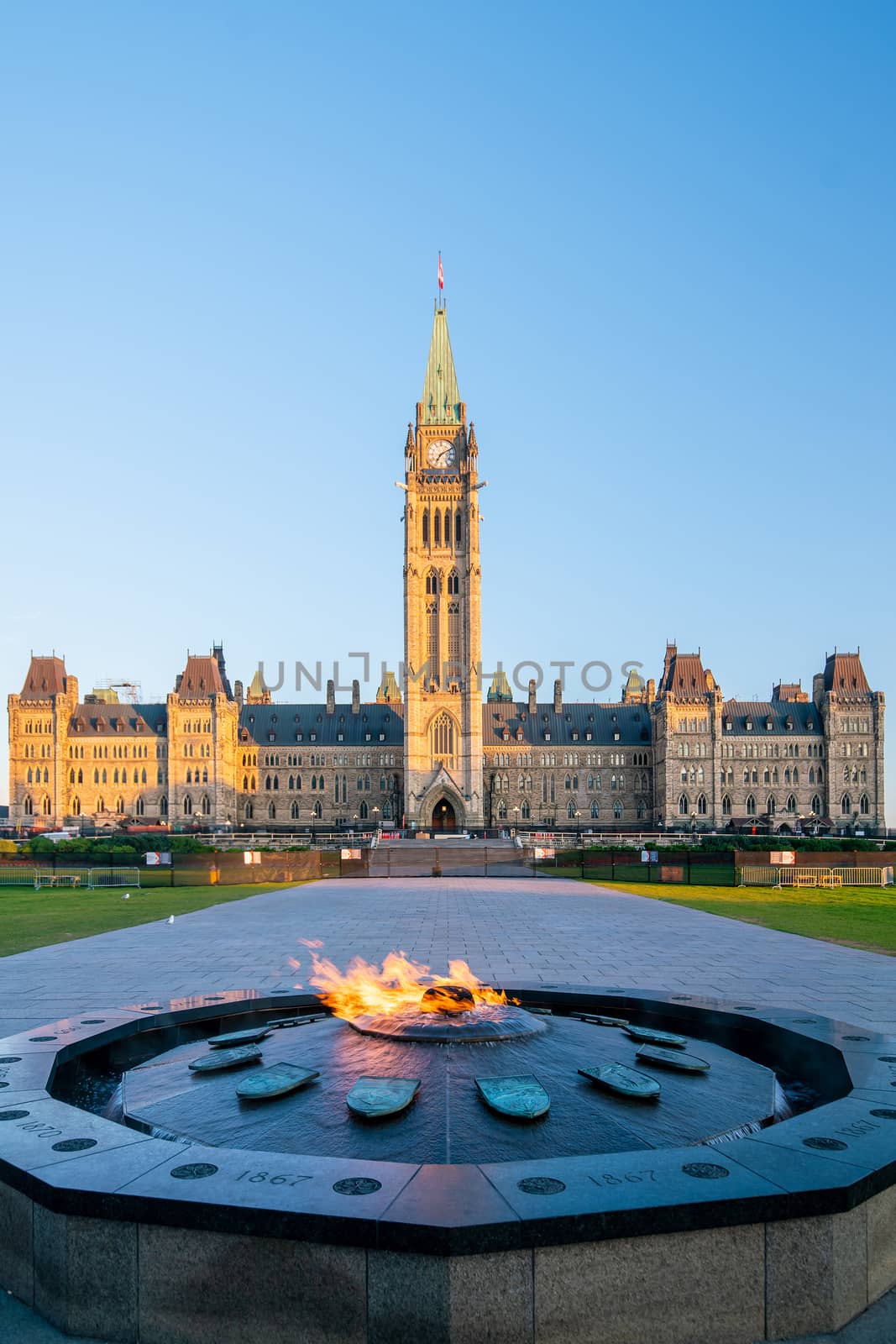 Parliament Hill in Ottawa, Ontario, in Canada 