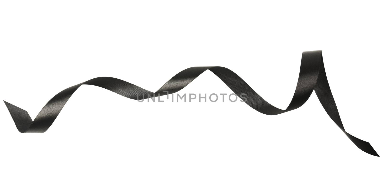 A black ribbons isolated on a white background with clipping pat by kirisa99