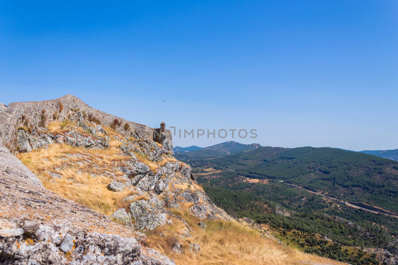 Marvao castle on the top of a mountain by zittto