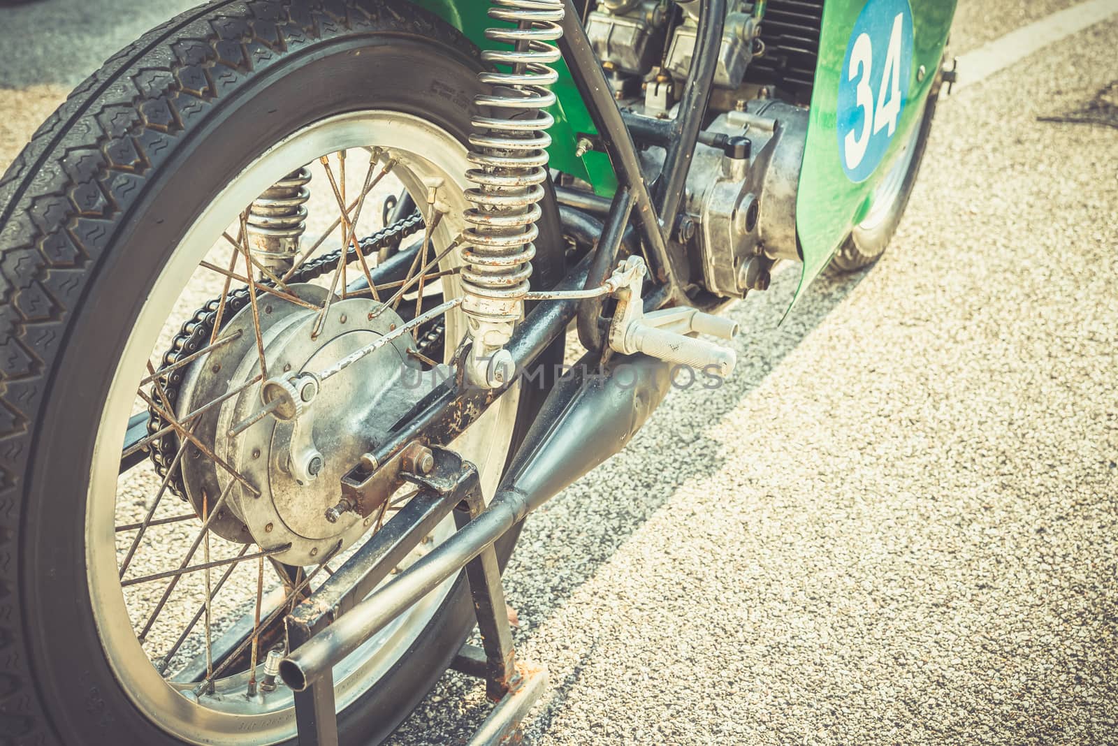 TERNI,ITALY SEPTEMBER 18 2020:detail of a vintage benelli 250 motorcycle