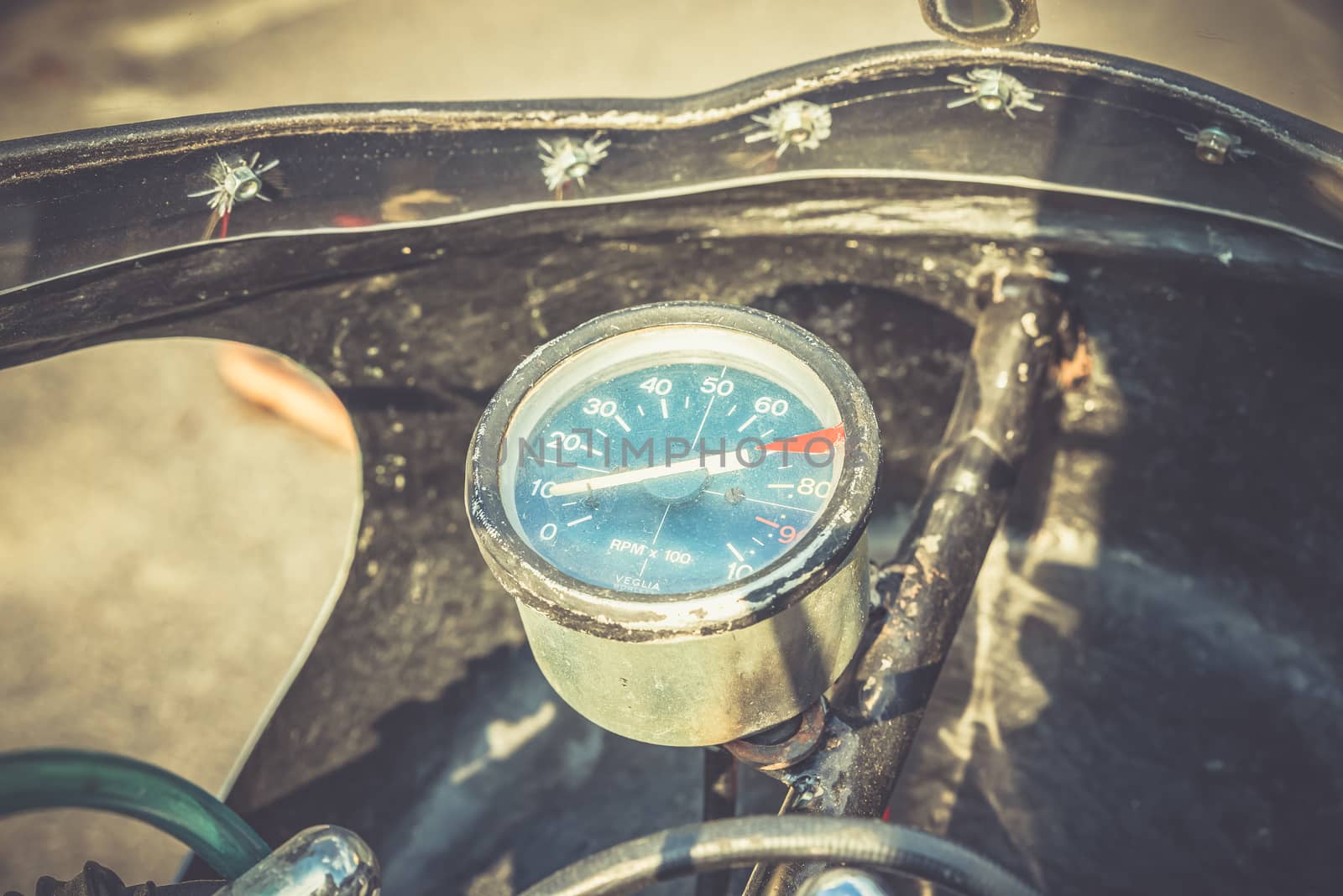 TERNI,ITALY SEPTEMBER 18 2020:detail of a vintage benelli 250 motorcycle