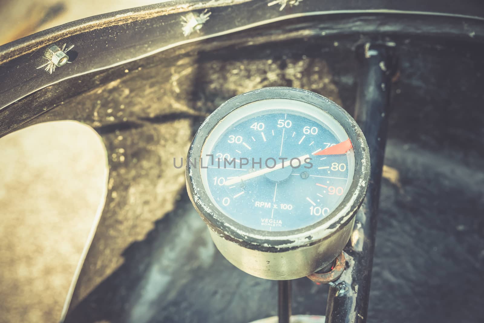 TERNI,ITALY SEPTEMBER 18 2020:detail of a vintage benelli 250 motorcycle