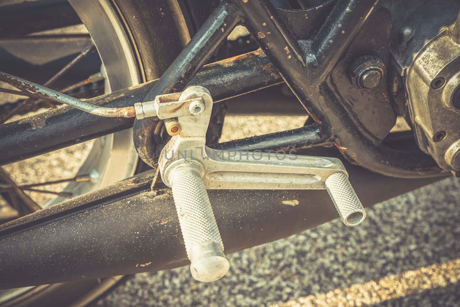 TERNI,ITALY SEPTEMBER 18 2020:detail of a vintage benelli 250 motorcycle