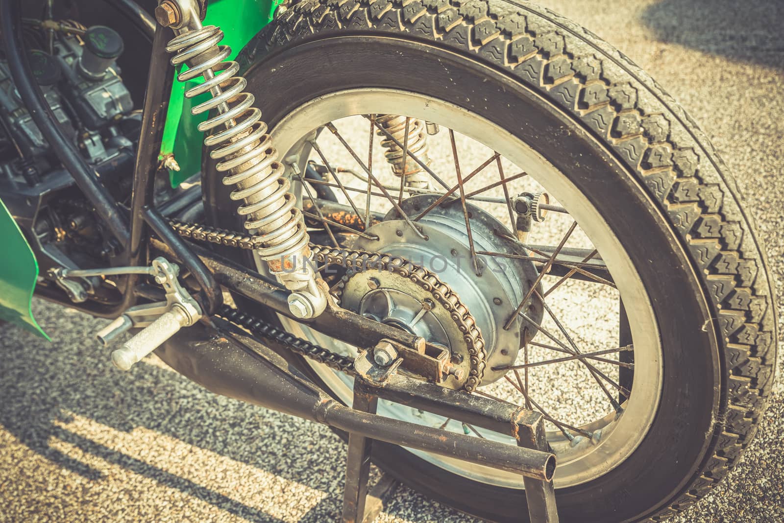 TERNI,ITALY SEPTEMBER 18 2020:detail of a vintage benelli 250 motorcycle