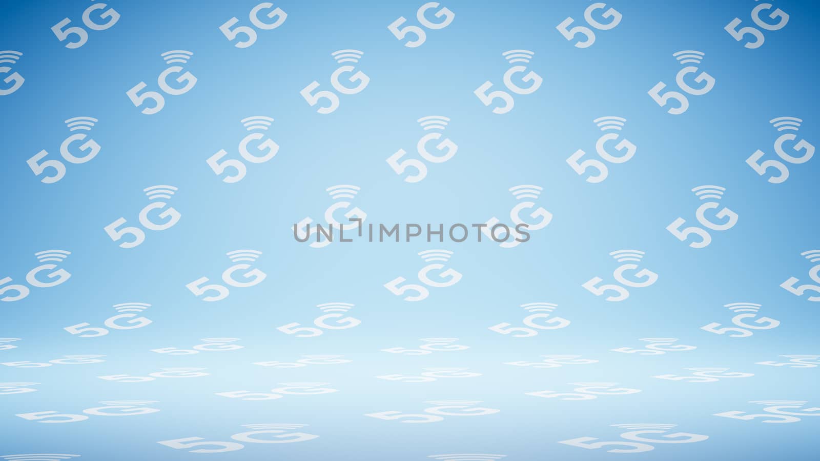 Empty Blank Blue 5G Pattern Studio Background by make