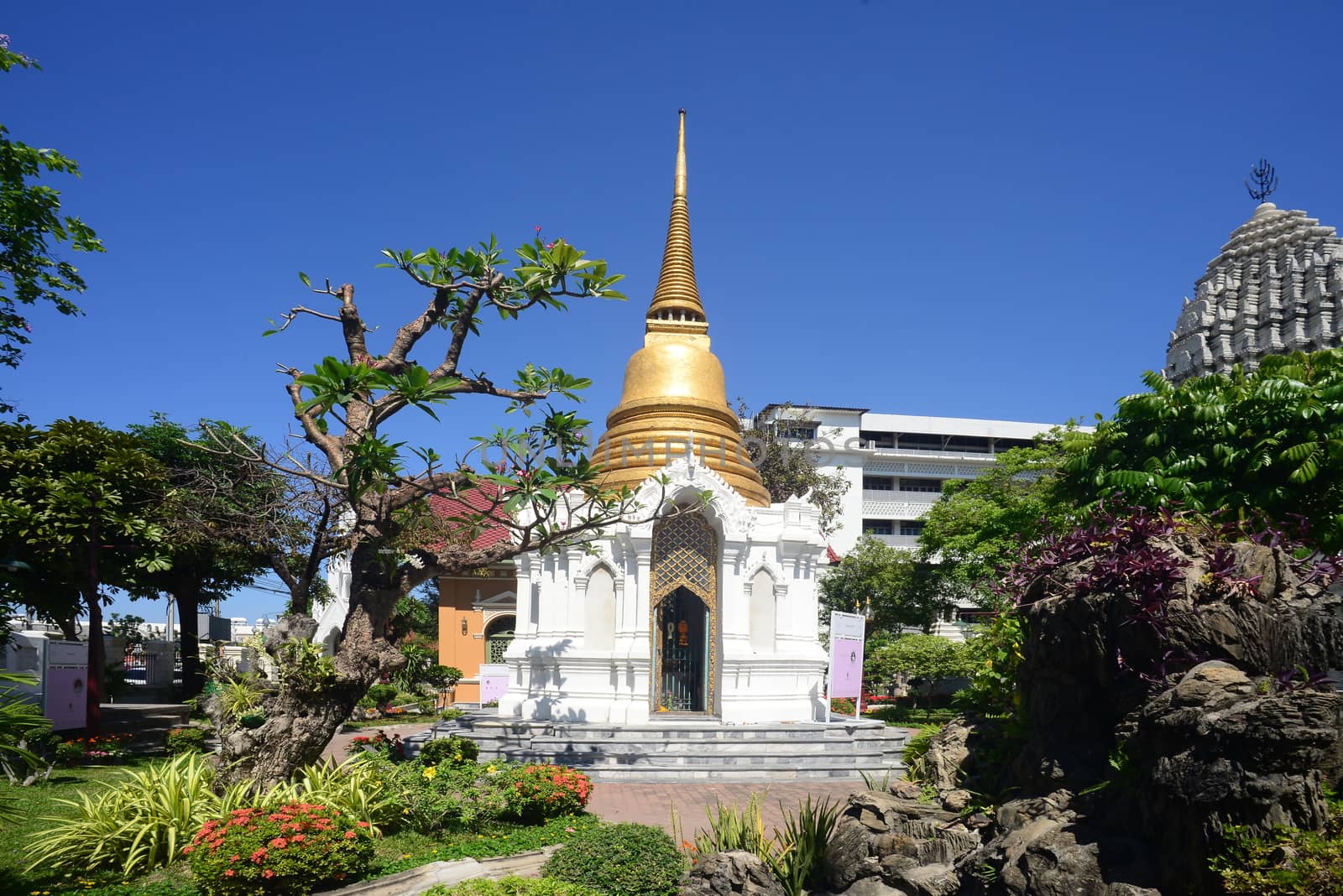 Royal Cemetery at Wat Ratchabophit On the west end of the temple grounds is the Royal Cemetery, with numerous monuments to major and minor members of the Thai Royal Family, Bangkok, Thailand