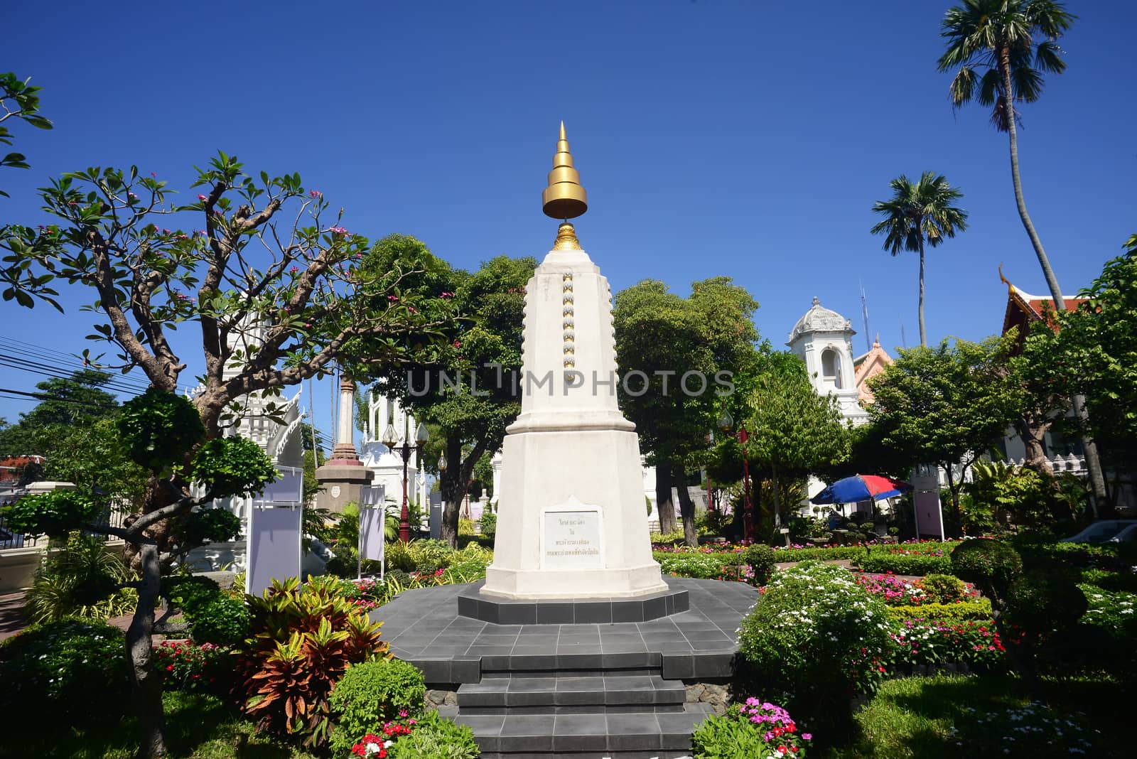 Royal Cemetery at Wat Ratchabophit On the west end of the temple grounds is the Royal Cemetery, with numerous monuments to major and minor members of the Thai Royal Family, Bangkok, Thailand