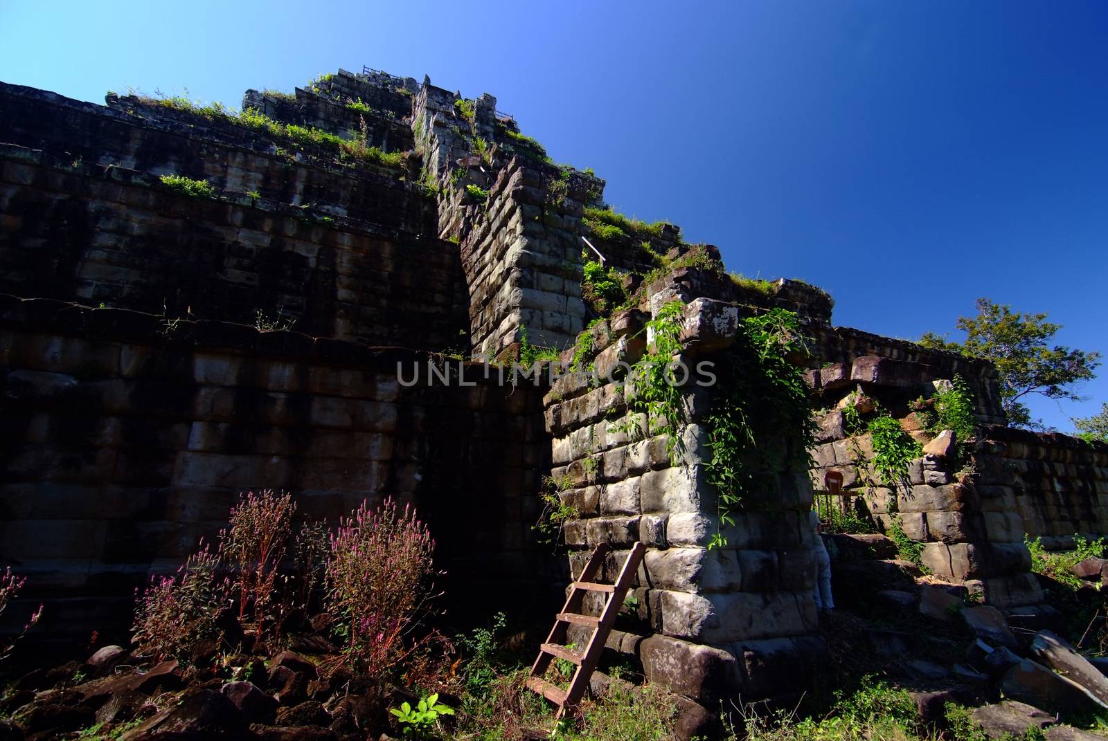 View of the seven tiered pyramid at Koh Ker, Prasat Thom of Koh Ker temple site