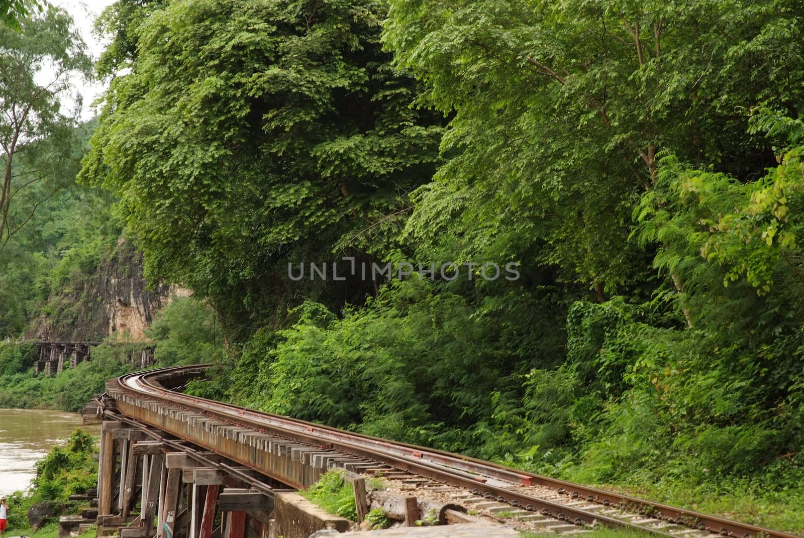 Line Railway World War 2, Kanchanaburi, Thailand